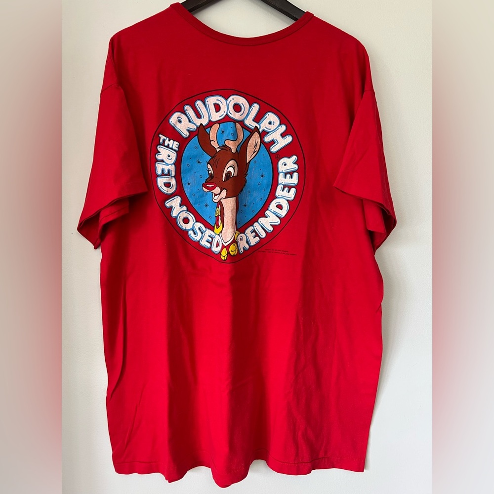 VTG Rudolph The Red Nosed Reindeer Tee 1989 Single Stitch Free Style Christmas